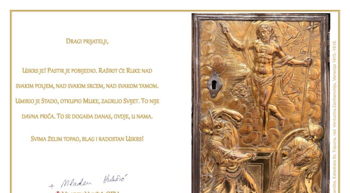 Uskrsna čestitka mons. Mladena Vukšića